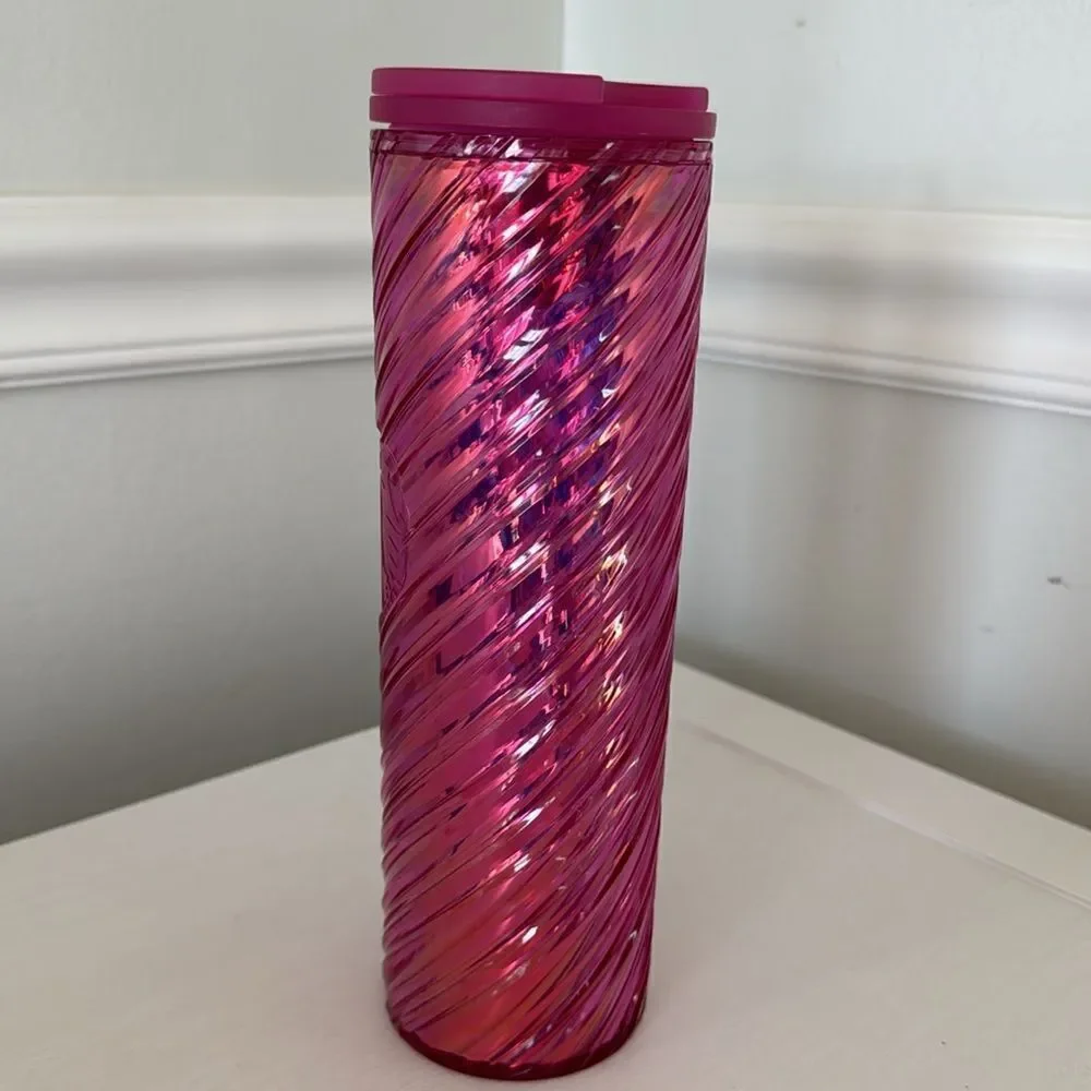 Starbucks Limited Edition Christmas Holiday 2022 Pink Iridescent Tumbler‎ 16oz